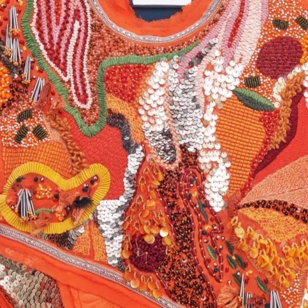 RARE!! NWT ZARA ATELIER BEADED DRESS LIMITED EDITION ORANGE S M GORGEOUS!! - Picture 13 of 13